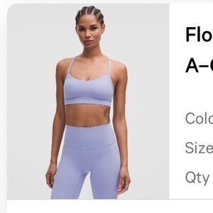 NWOT Flow Y Bra Nulu Light Support in Dusty Lilac